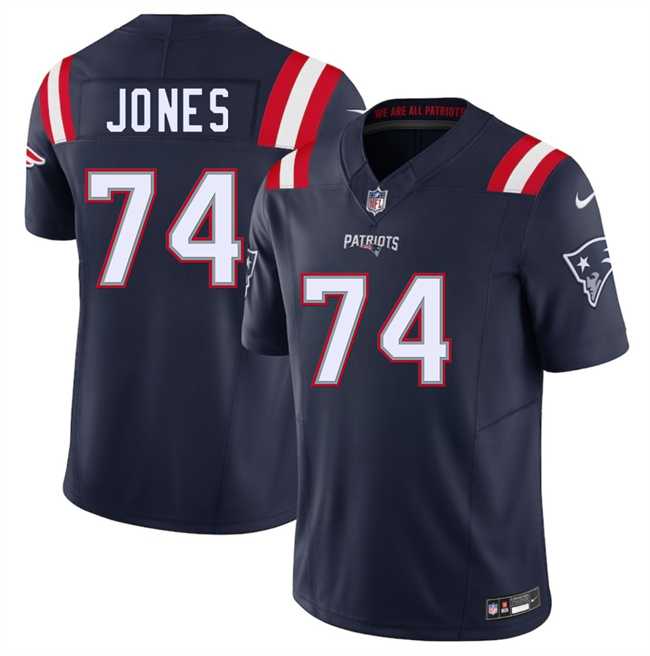 Men & Women & Youth New England Patriots #74 Caleb Jones Navy 2025 F.U.S.E. Vapor Limited Stitched Jersey